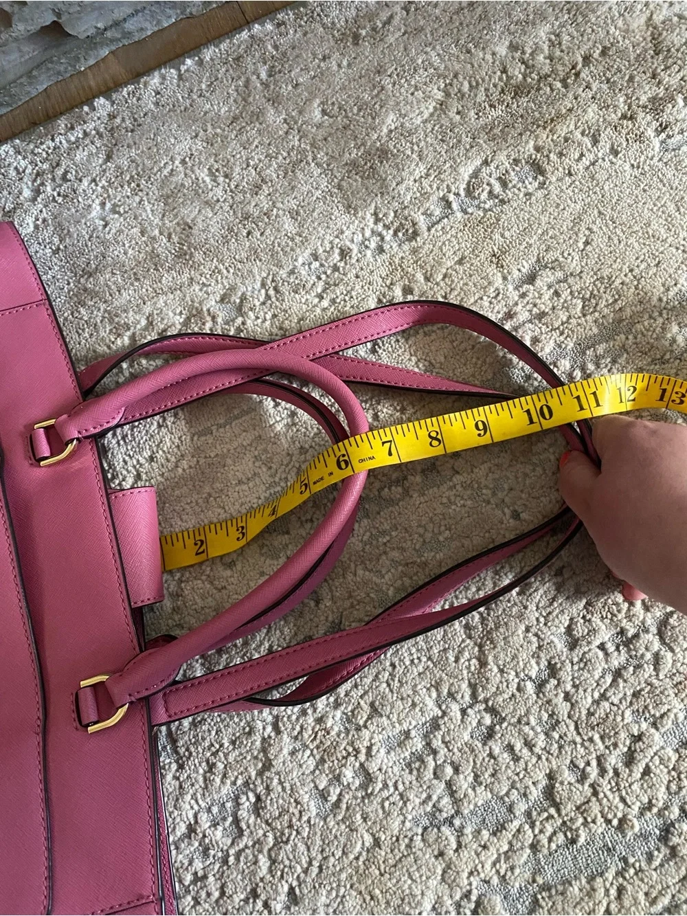 Michael Kors EMMY Large DOUBLE HANDLE TOTE Leather Handbag Purse Tulip Pink - Picture 15 of 15